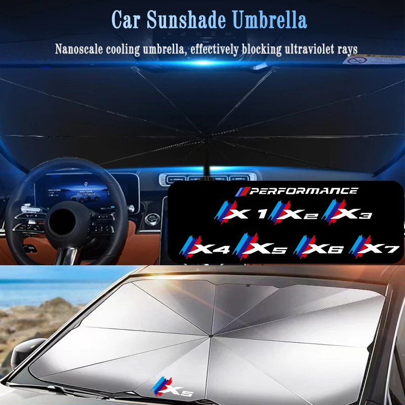 Автомобильный зонт для лобового стекла для BMW X1 X2 X3 X4 X5 X6 X7 F39 F25 E83 G01 G07 F26 G02, Автомобильный складной зонт для лобового стекла