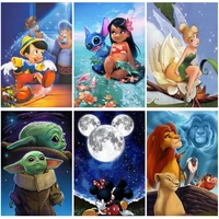 disney tinker bell 5d diamond painting cartoon mickey mouse moon embroidery cross stitch pictures rhinestones mosaic home decor
