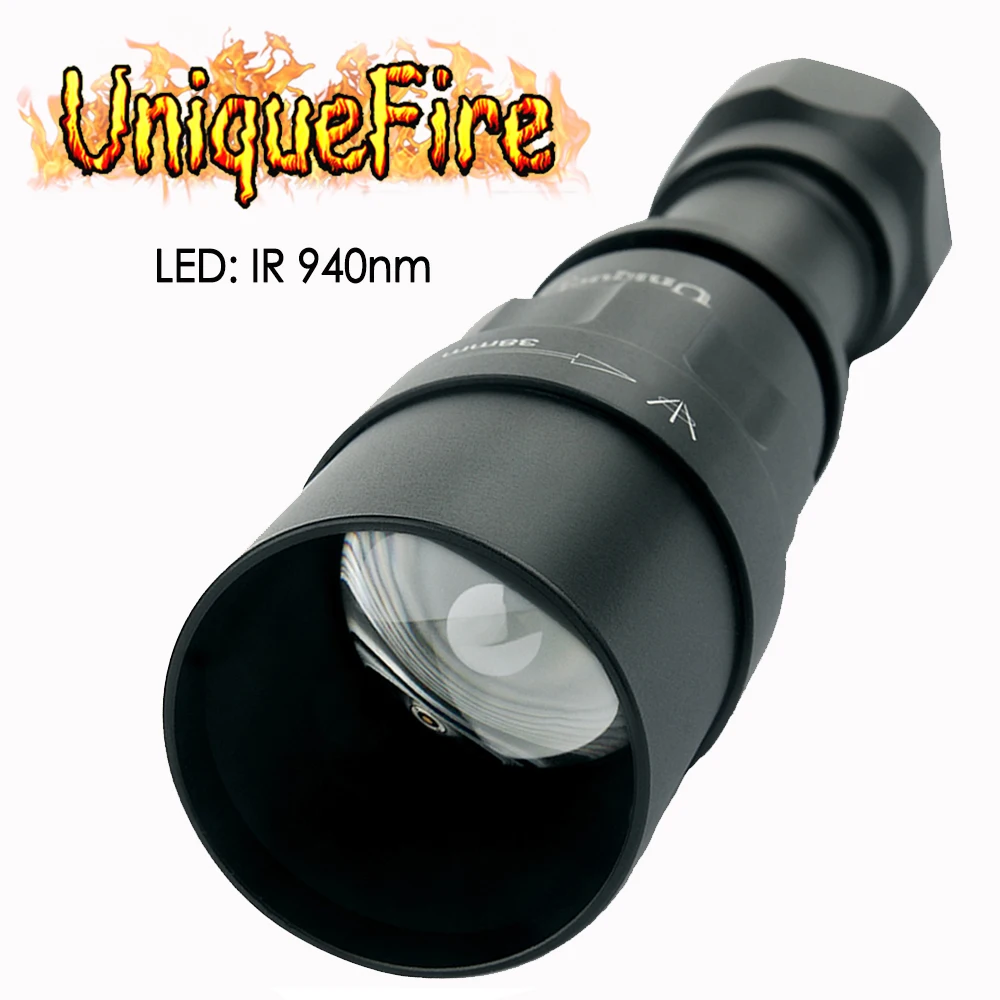 

UniqueFire 1605 IR 940NM светодиодсветильник вспышка 38 мм объектив инфрасветильник свет ночное видение перезаряжаемая для охоты