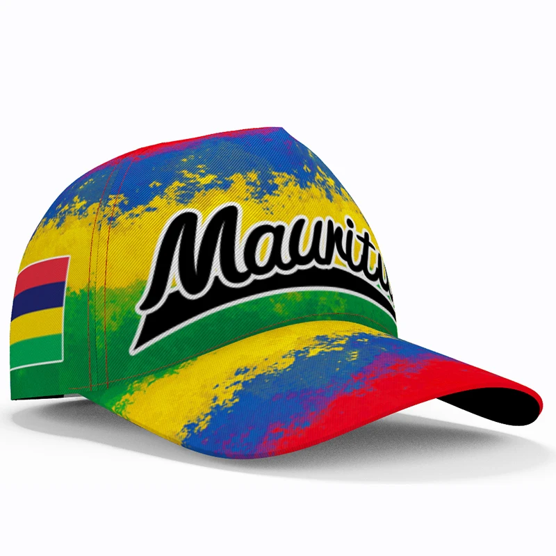 Mauritius Baseball Caps Free Custom Made Name Team Logo Mu Hats Mus Country Fishing Travel French Nation Mauritian Flag Headgear