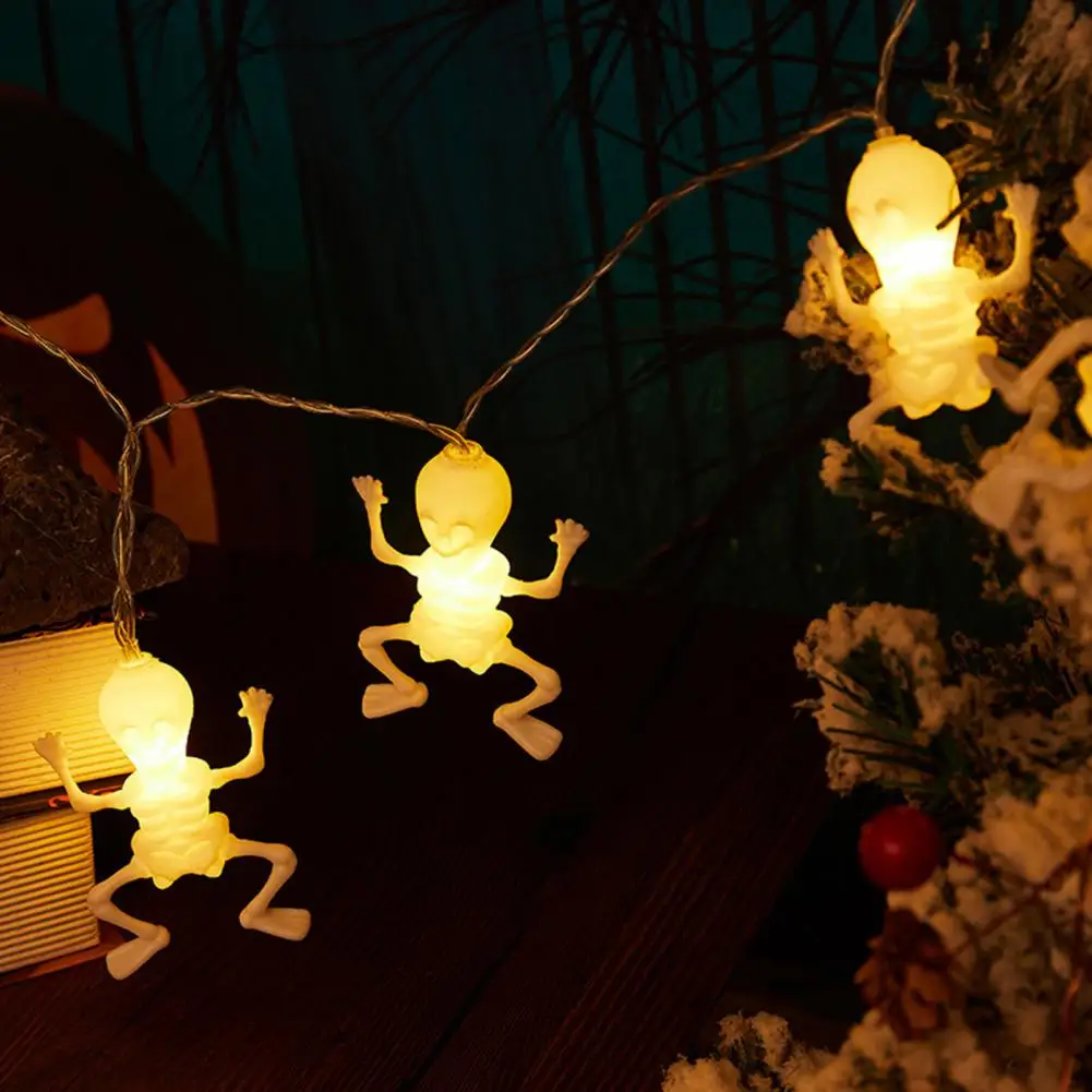 

Haunted House String Light Festive Skeleton String Lights Waterproof Battery-operated Rechargeable for Indoor Outdoor Halloween