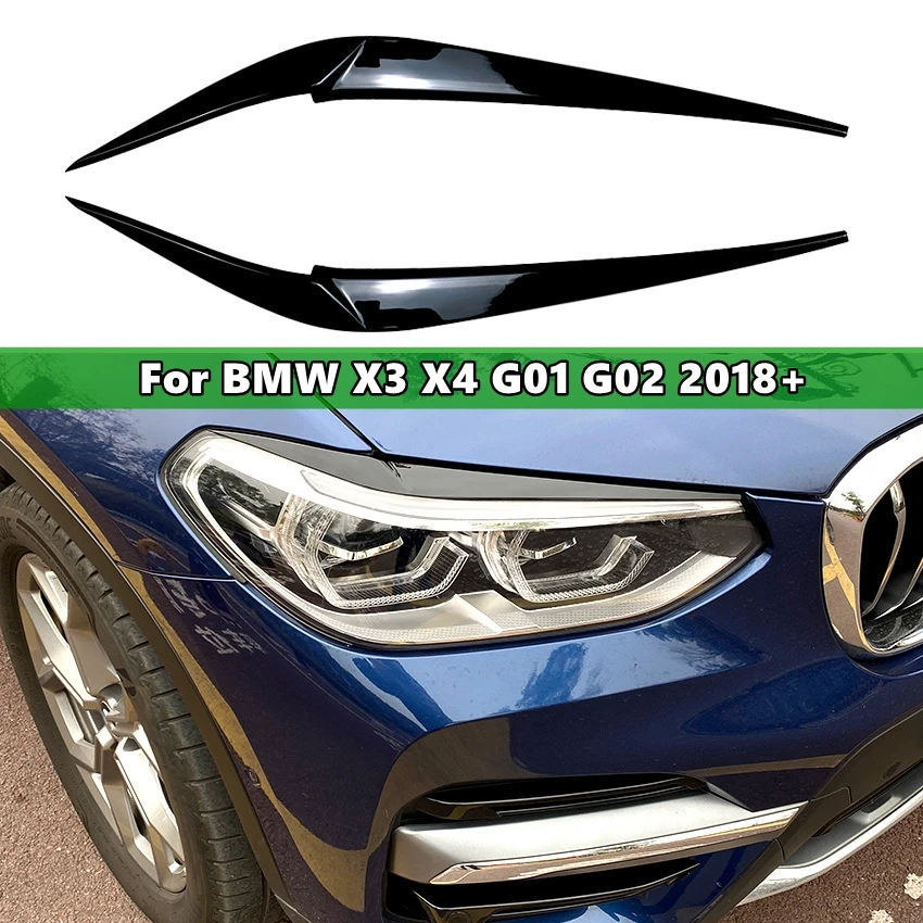 

1Pair Car Front Headlights Eyebrow Eyelids Trim Cover For BMW X3 X4 G01 G02 2018+ Car Stickers Eyelids Trim Cover