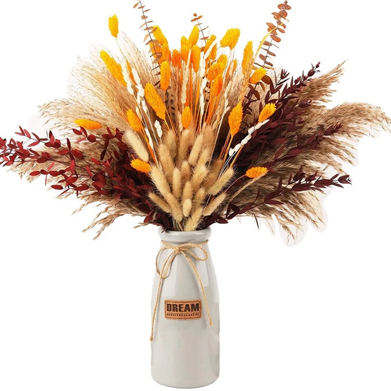 

Сушеная пампасная трава, Декоративный букет из натуральной пампасной травы, домашний букет в стиле бохо, высушенные цветы, пампасная трава, 100 шт.