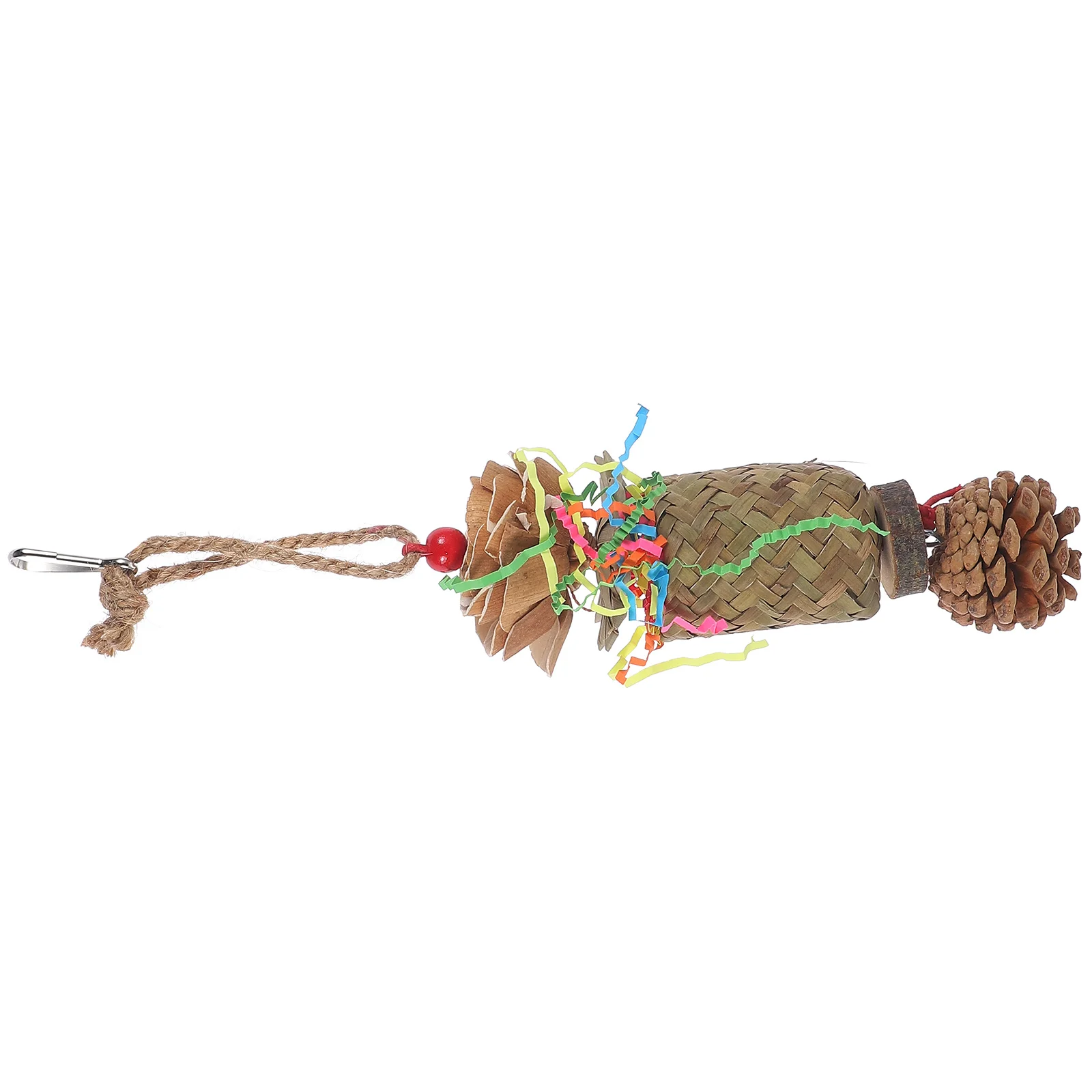 

Natural Parrot Toy Bird Chewing Woven Bark Birdcage Hanging Toy Bird Wood Foraging Toy