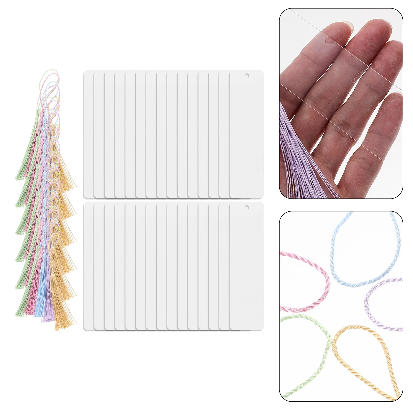 

30 Sets Exquisite Tassel Bookmark DIY Blank Page Marker Bookmarks Gifts Student Supply Tabs Acrylic Convenient Custom