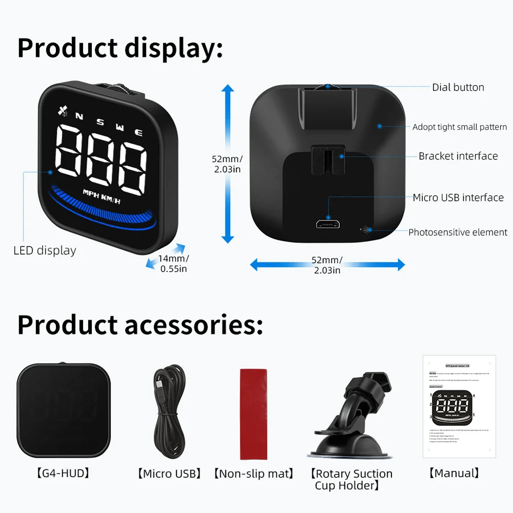 

Car Bus Digtal Head-up Display For 12 Or 24 Volt Systems Car Parts Accessories
