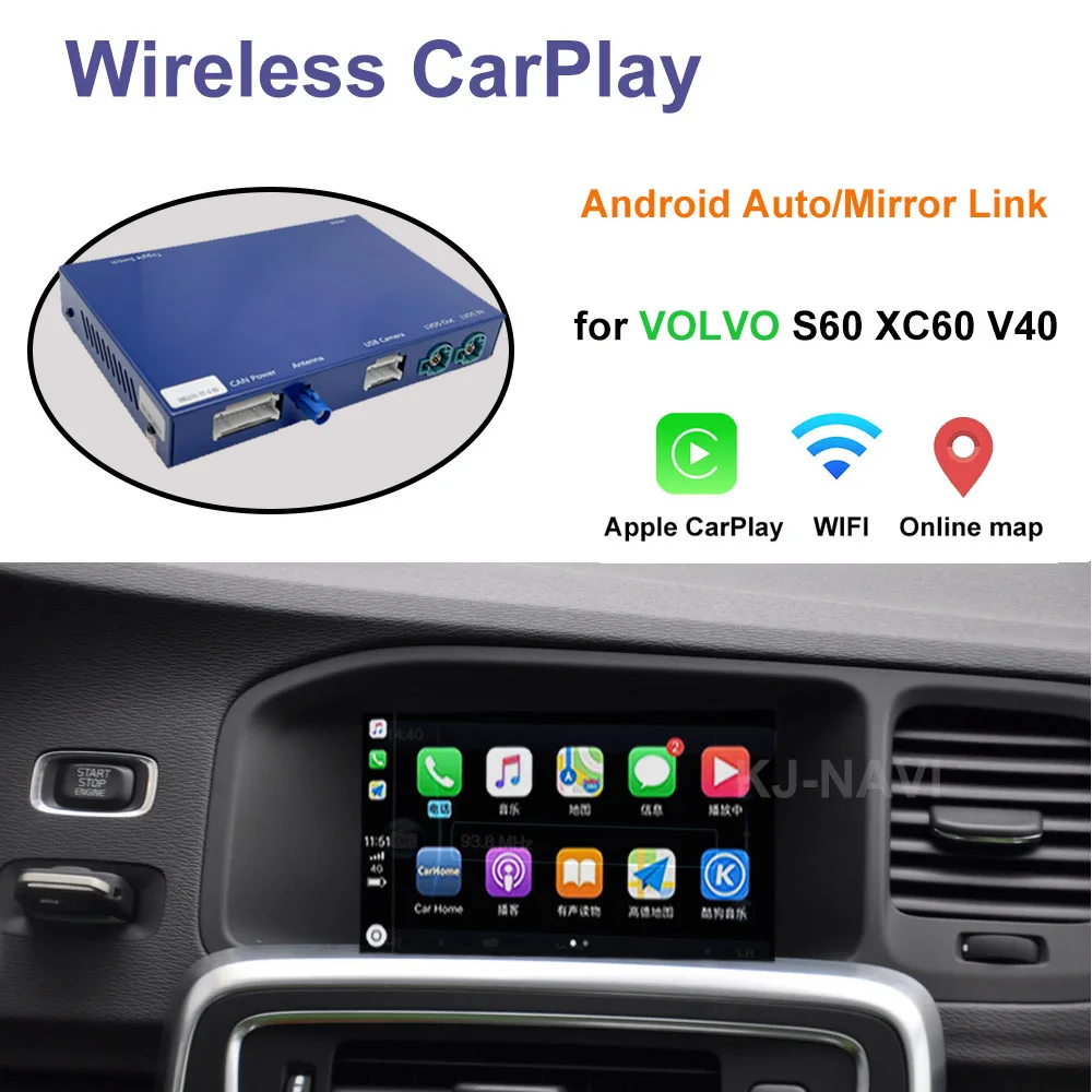 

Беспроводной автомобильный интерфейсный декодер Apple Carplay Volvo Android для volvo 2011-2014 2015-2019 XC60 S60 V40 V60 S80 XC70 V70 Carplay