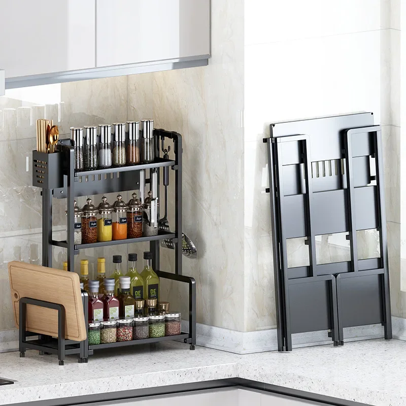 

Новинка 2023 года, AOLIVIYA, стеллаж для кухни, 2/3-уровневая стойка для приправ, складная стойка для раковины, ножа, посуды или