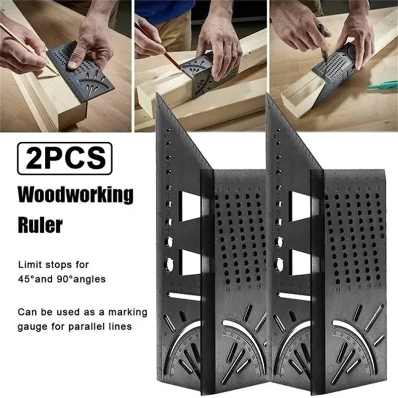 

New Wood Working Ruler 3D Mitre Angle Measuring Gauge Square Size Measure Tool Multi-function Tool Measuring Device