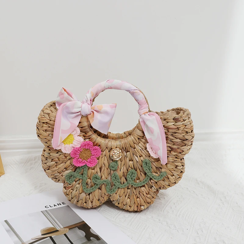 Соломенная Сумка с цветочным рисунком новый дизайн портативная тайская плетеная
