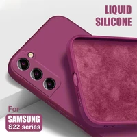 liquid silicone phone case for samsung galaxy s21 s22 s20 ultra s10 plus fe a72 a71 a52 a51 a32 a31 4g 5g soft thin cover
