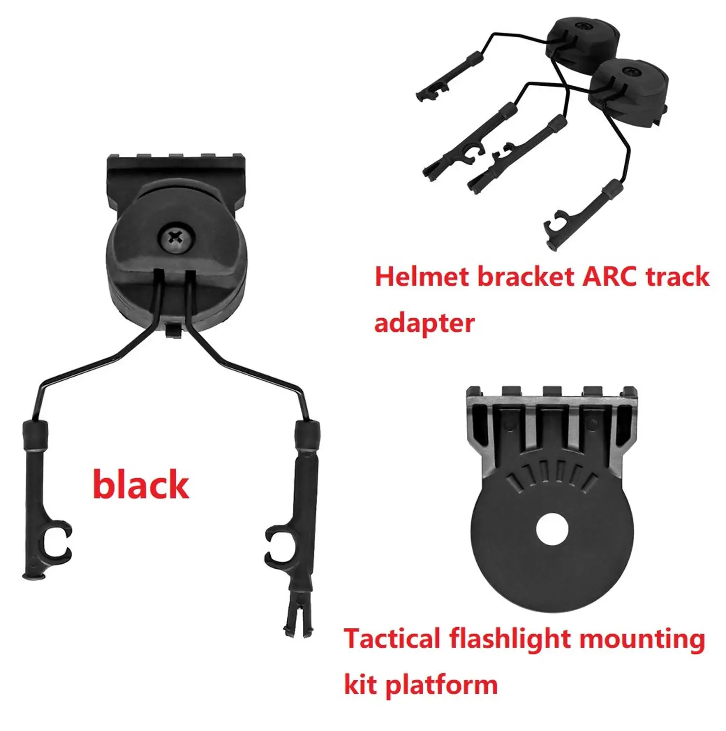 TAC-SKY Tactical Flashlight Mount Bracket for Helmet Suitable for Tactical Headset COMTAC Bracket Fast Ops Core ARC Rail Adapte