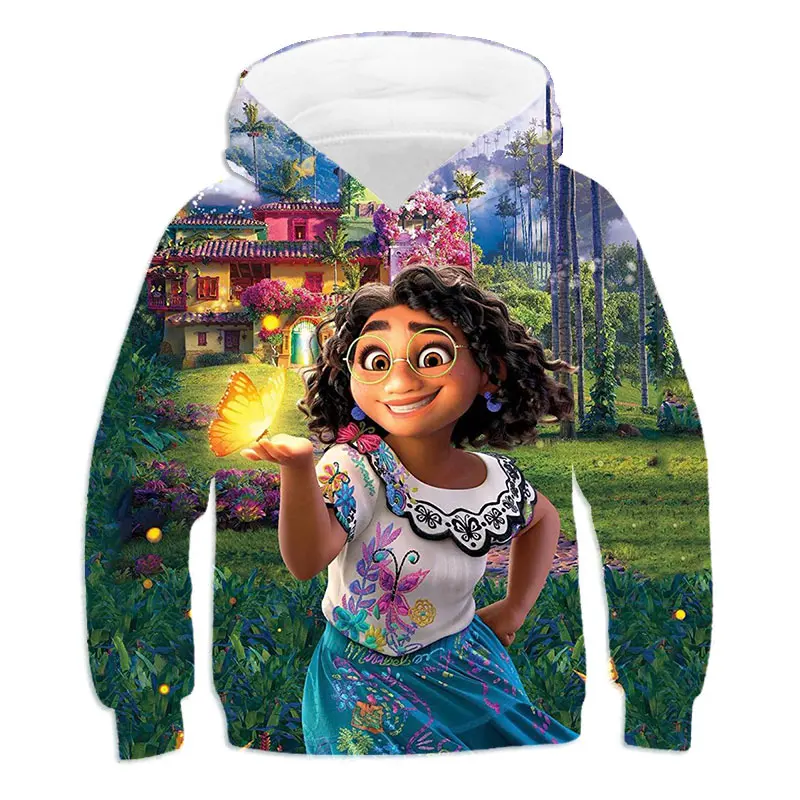 

girls Encαnto Madrigal hoodie Mirabel movie 2022 spring new 3D printing cartoon fun Isabel girls fashion 4-14 years old