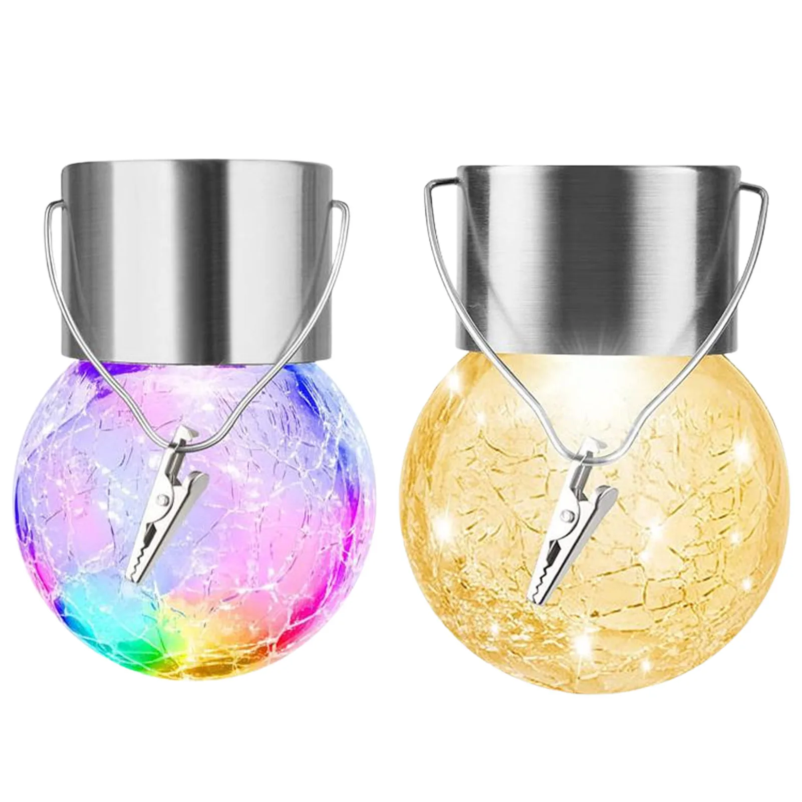 

Cracked Glass Balls Lantern Solar Powered Crackle Glass Balls Lights LED Decorative Christmas Lights For Patio Courtyard Lawn
