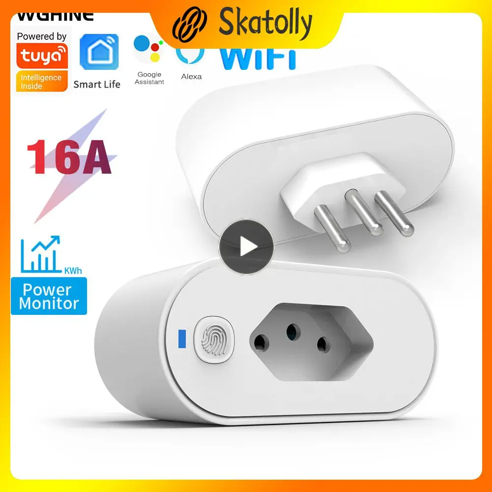 

Wifi Socket Plug Compatible With Voice Assistants Durable Tuya Wifi Socket Convenient And Multifunctional 16a Support Adapter
