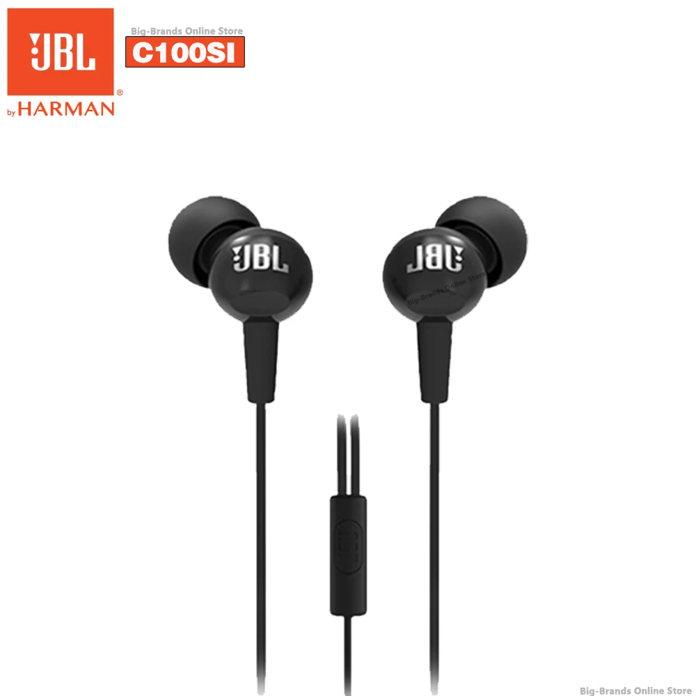 

JBL C100SI 3.5mm Wired Stereo Earphones Original with Microphone Call Hands-free Headset Deep Bass Music Running Sports Earphone