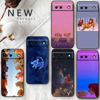 the lion king simba for google pixel 7 6 pro 6a 5a 5 4 4a xl 5g shell soft silicone fundas coque capa black phone case