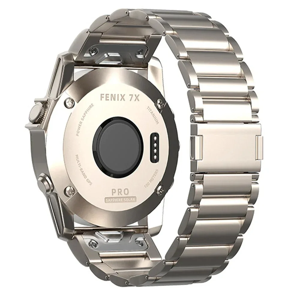 Фото 22 мм, 26 мм. Подходит для Garmin Fenix8 7X MARQ, титановый браслет с магнитной застежкой на три застежки для мужчин. №1