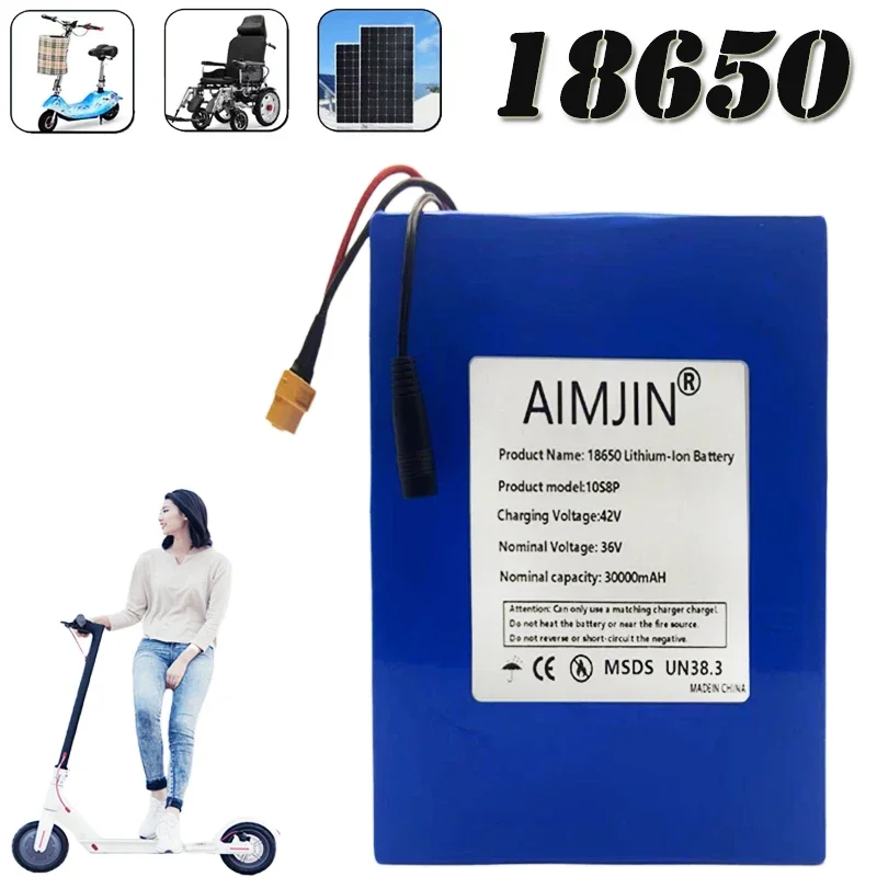 Литий-ионный аккумулятор высокой емкости 10S8P 36 В 30000 мАч