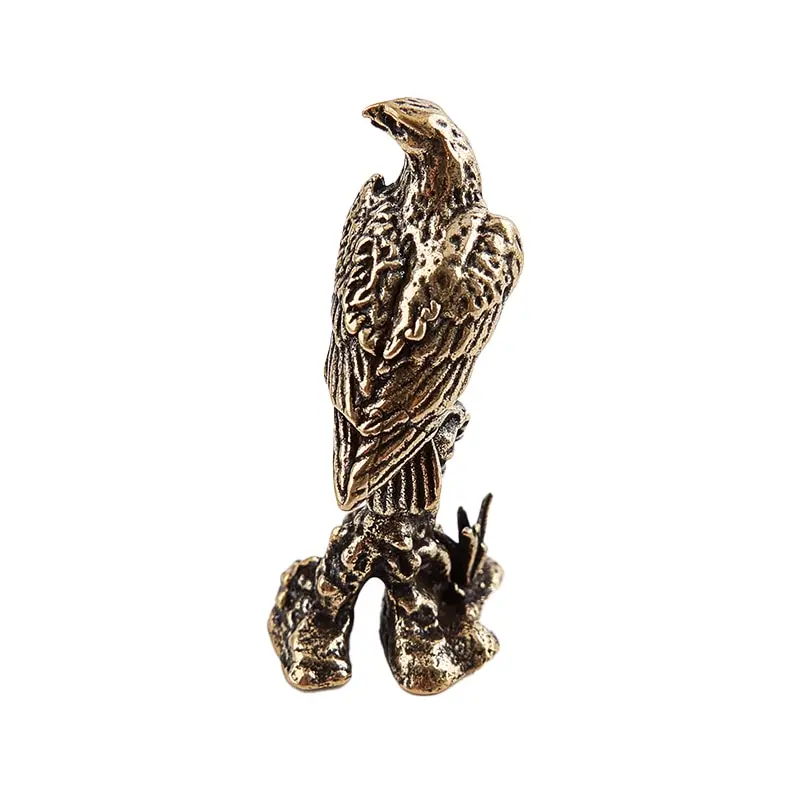 

1PC Brass Eagle Statue Miniature Sculpture Ornament Copper Antique Handmade Crafts Figurine Interior Home Decoration Accessories