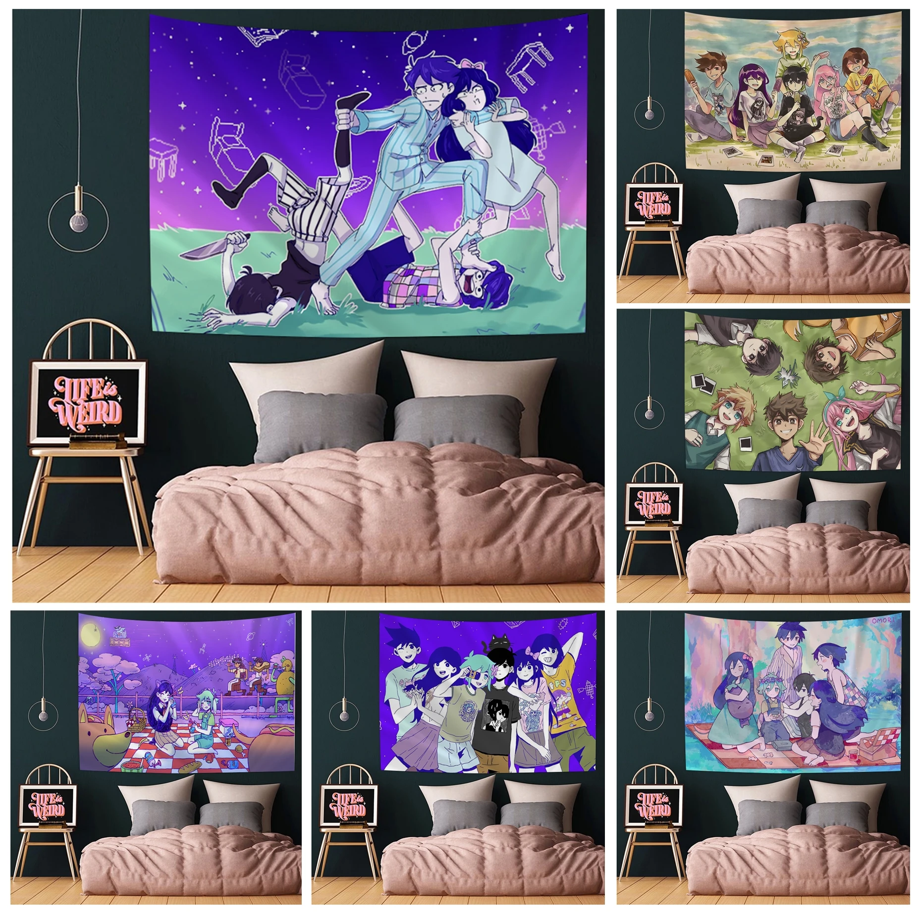 

Omori Cartoon Tapestry Wall Hanging Decoration Household Decor Blanket