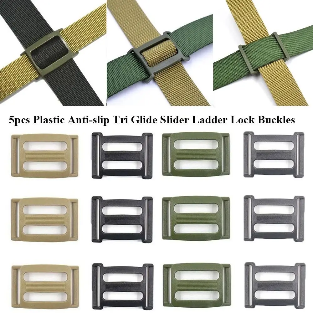 

5pcs 4 Colors Tri Glide Slider High Quality Plastic Accessories Ladder Lock Buckles Bag Belt Buckles Outdoor Tool