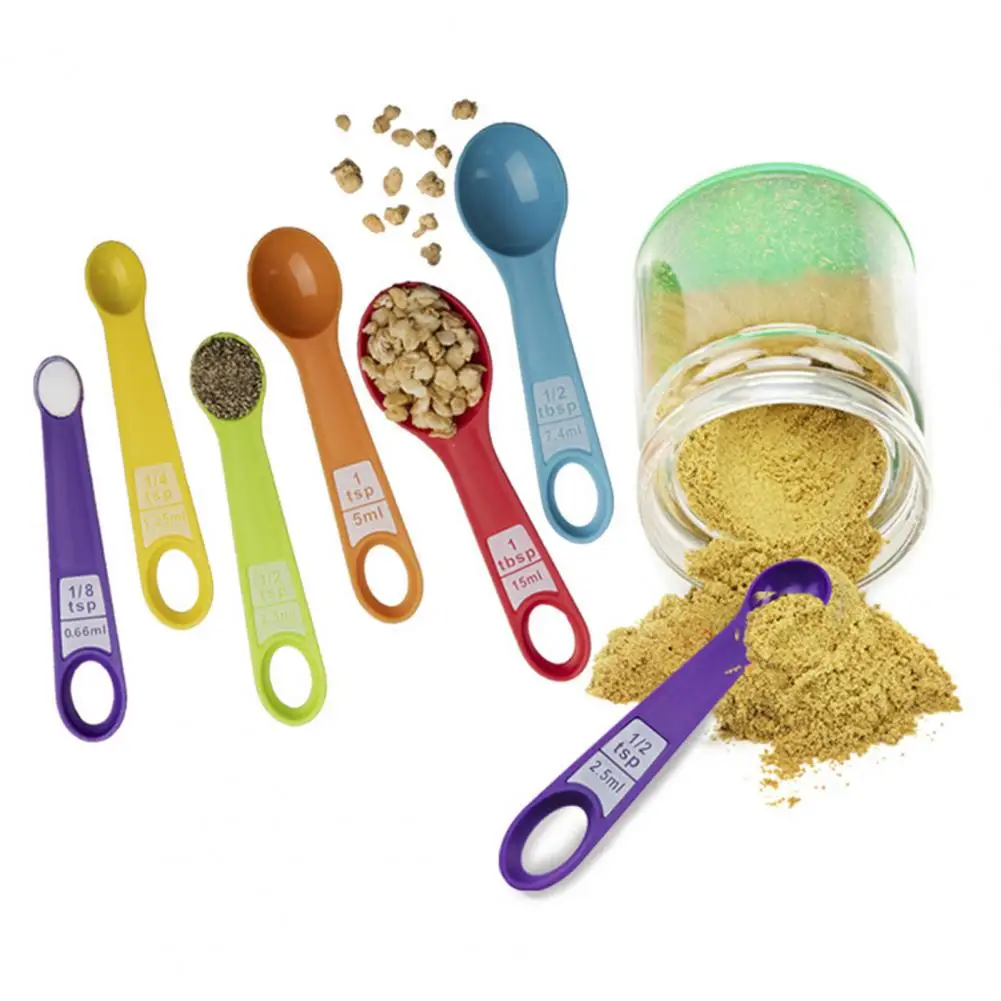 

Useful Powder Scoop Scale Mark Design BPA Free Stackable Measuring Spoon Cup Set No Odor Measuring Cup Kitchen Accessories