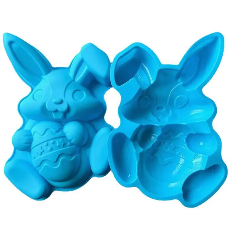 

Easter Silicone Mold Easter Egg Bunny Baking Molds Large DIY Chocolate Molds Cute Rabbit Shape Good Molding Effect Random Color