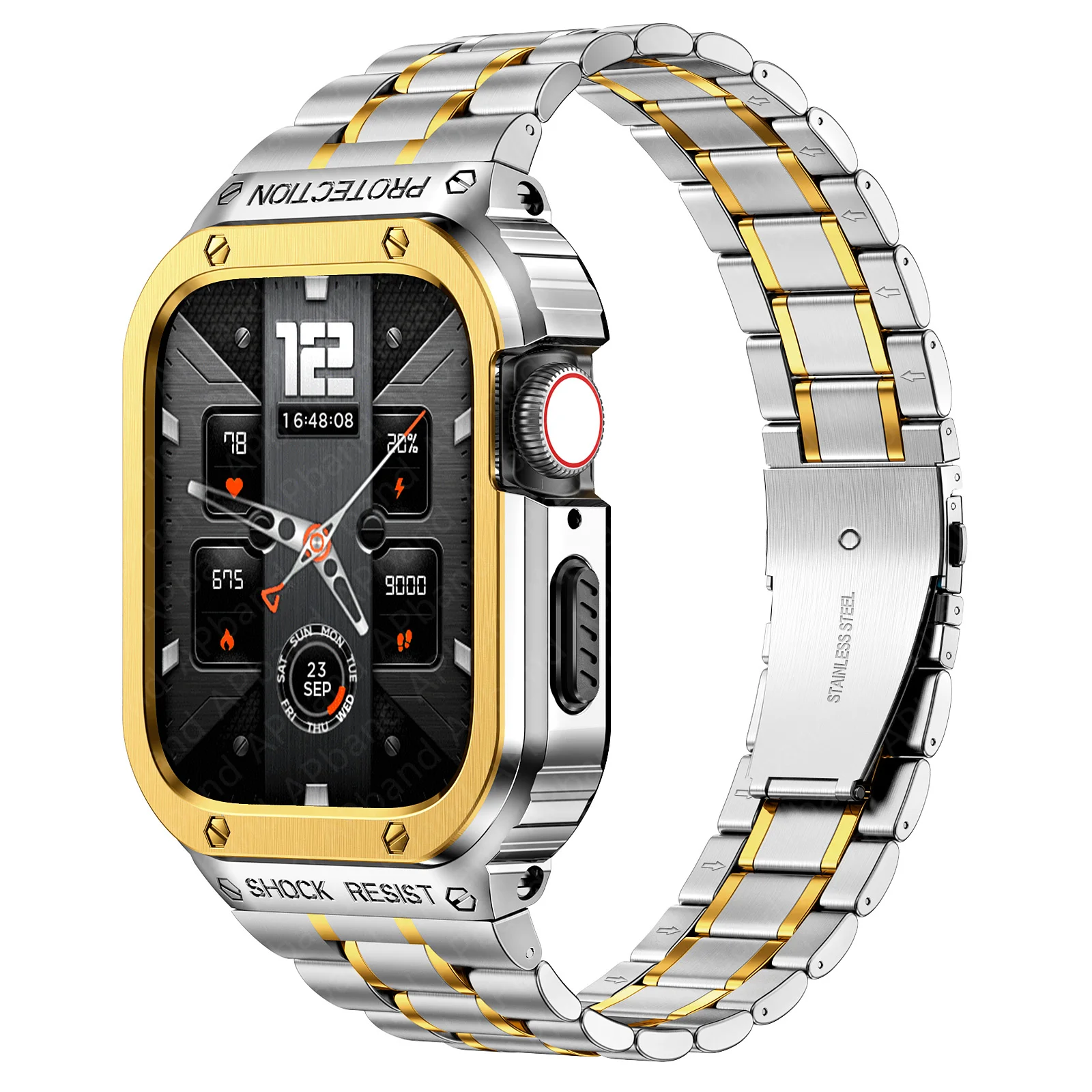 Stainless Steel Strap+Case For Apple Watch Band 45mm 44mm 41 40 mm Bumper frame Cover Accessories iwatch series 3 2 1 4 5 SE 6 7