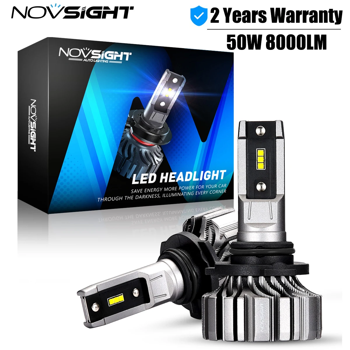 Светодиодные лампы для передних фар NOVSIGHT, лампы для автомобильных мини-Фар H4, H7, 9006, HB3, 9005, H1, H3, H11, H8, H9, противотумансветильник ры, 9012 лм, 50 Вт, 6500K, автомобильные аксессуары