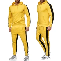2022 s 6xl mens plus size sports and leisure suit striped hooded sweater casual pants suit men outfit set tracksuit