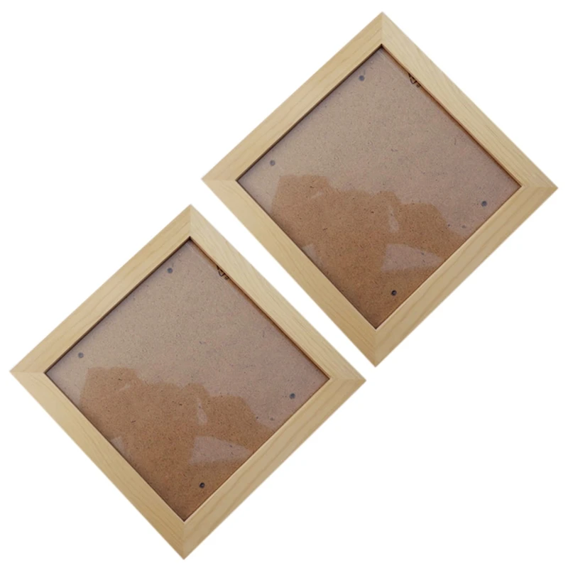

2X Square Thick Pine Wood Photo Frame Wall Picture Frame (Wood Color,6 Inch)