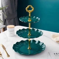 3 tiers cake stand candy tray european plastic living room dining table fruit dessert plate detachable party dessert plate