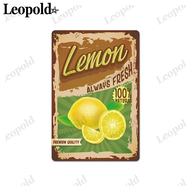 Ретро ностальгическая металлическая табличка серии фрукты и орехи плакат