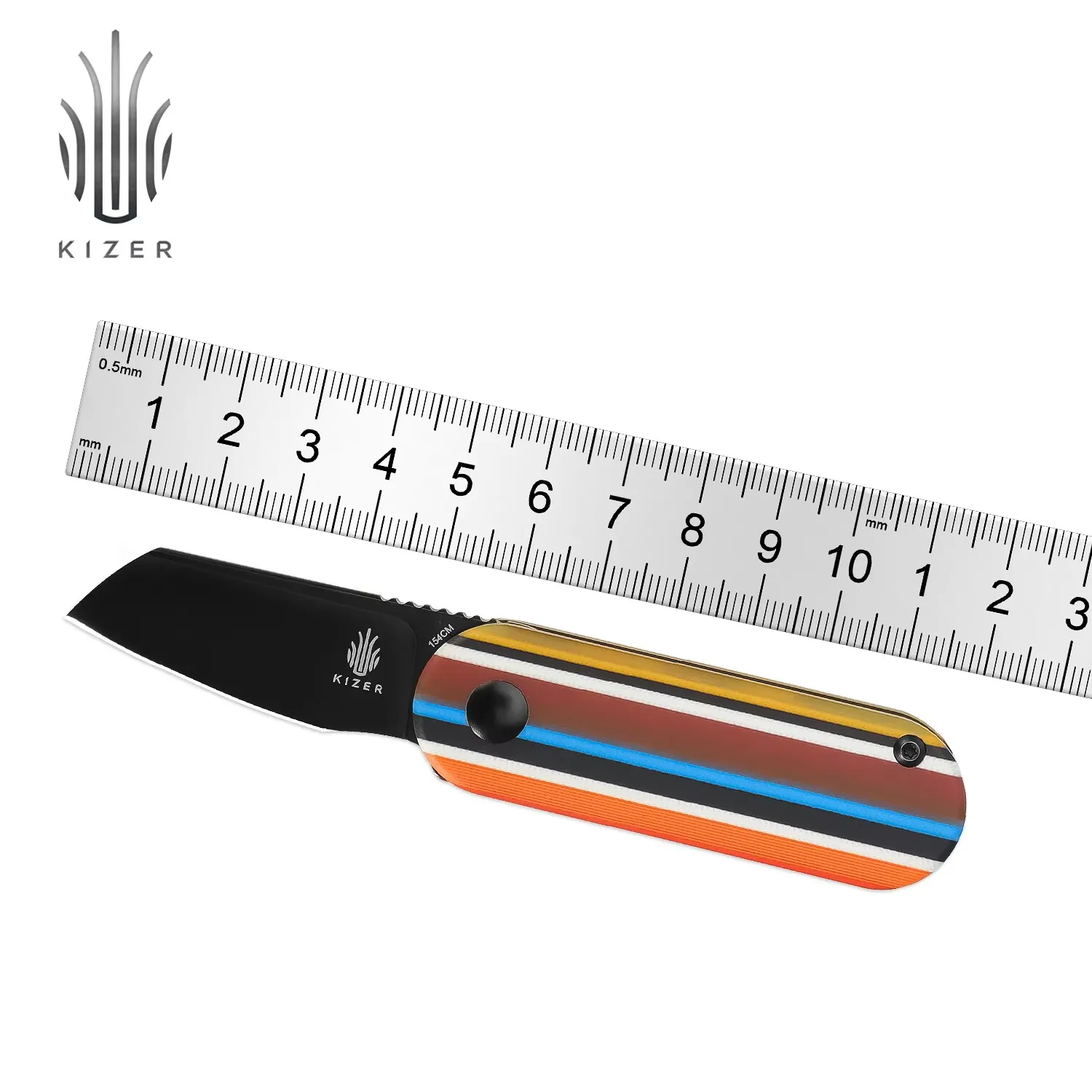 Фото Серия Kizer Serape: компактный мини-нож V2583C1 с новой цветной рукоятью G10 и лезвием из стали 154CM. №1