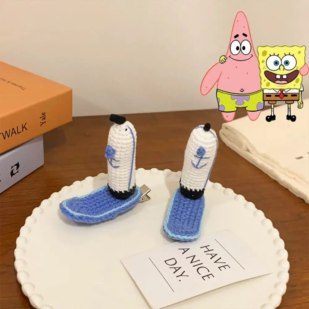 Милая шляпа для персонала Krusty Krab губки заколки волос вязаные с героями