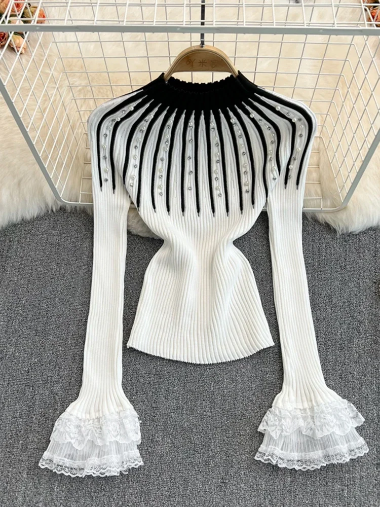 

Зимний Новый Модный популярный облегающий свитер с длинным рукавом и высоким воротником