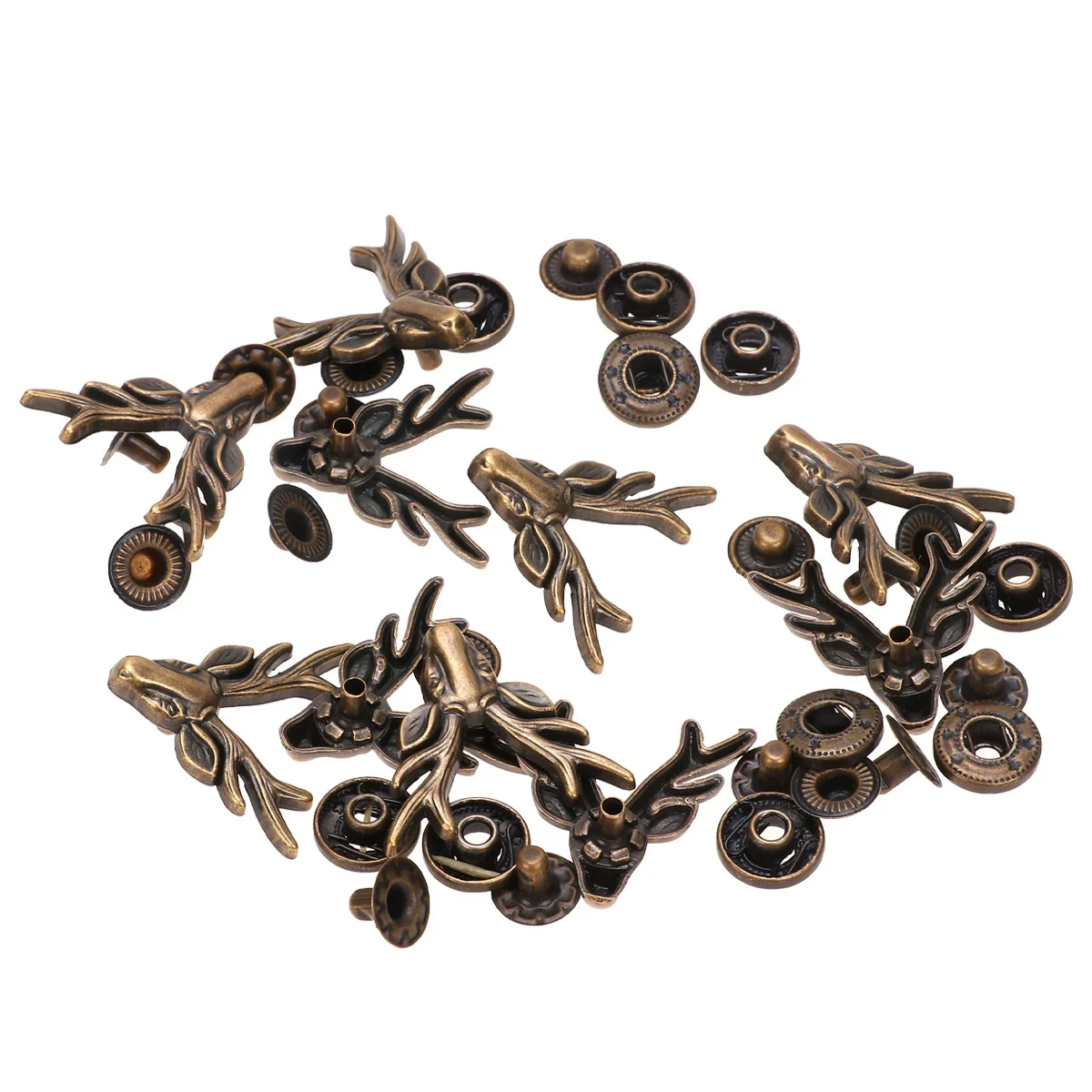 

10 Sets Magnetic Buttons Snap Button Bag Vintage Snap Button Metal Button Press Studs Bronze Snap Fastener
