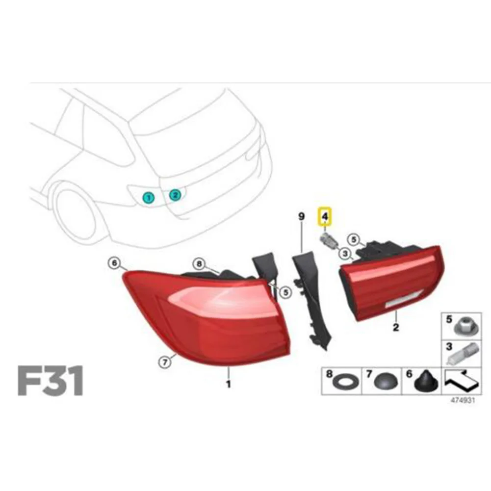 

Задняя лампа для BMW 3 5 7 Series X6 Z4 E65 E66 F30 F31 63117407330