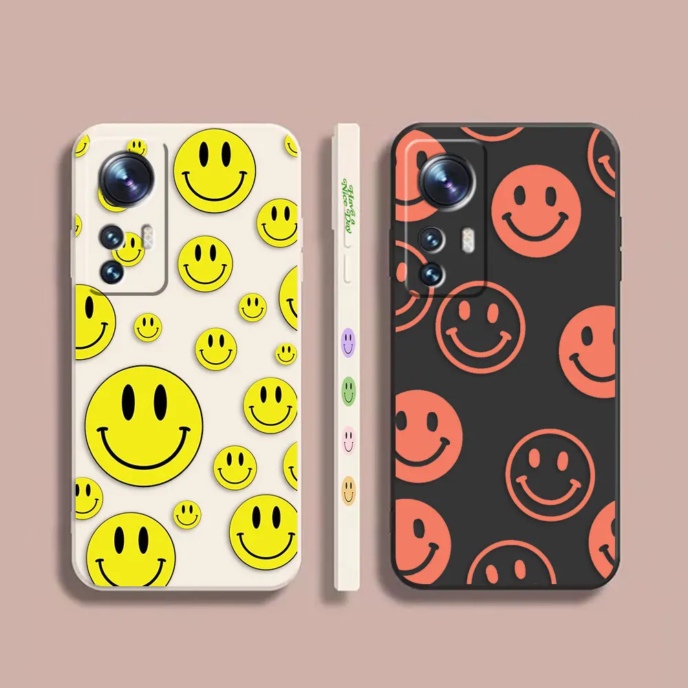 

Phone Case For Xiaomi 13 12 12T 12S 11 11T 10 10S 9 8 Pro Ultra Lite Colour Case Cover Funda Cqoue Shell Capa Funny Smiling Face