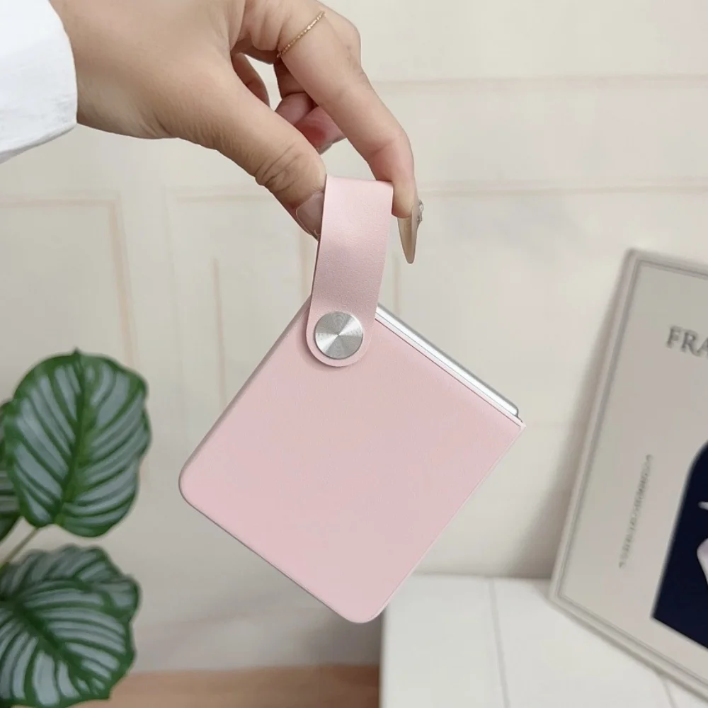 Фото Чехол-флип из искусственной кожи с ремешком для Samsung Galaxy Z Flip7 6 5 4 3, приятный на ощупь, с защитой для объектива, мягкая задняя крышка №4