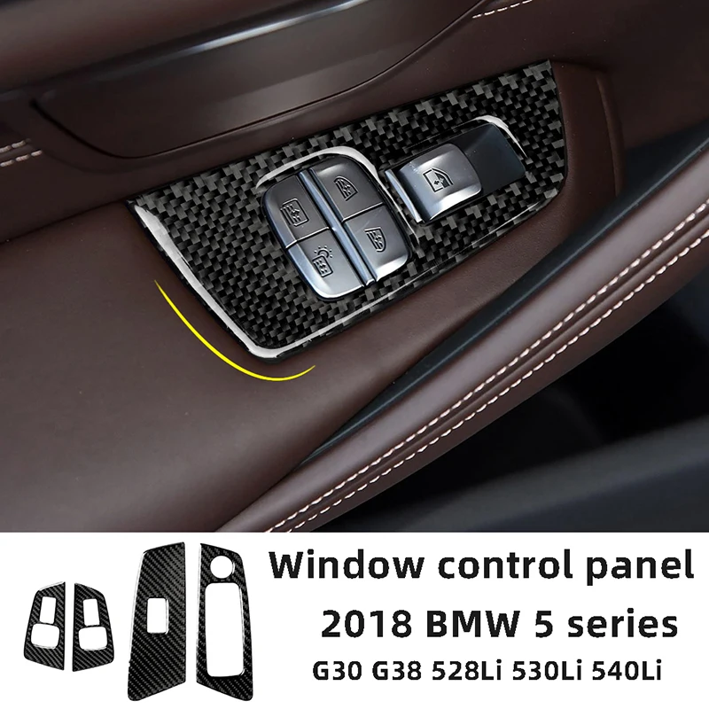 

Carbon Fiber Window Control Switch Panel Decoration Car Sticker For BMW 5 Series G30 G38 528Li 530Li 540Li Interior Accessories