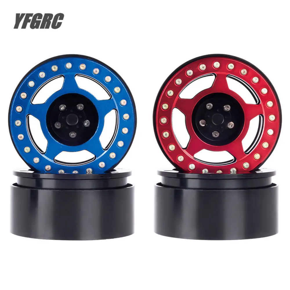 

1/10 RC Гусеничный автомобиль 4 шт. 2,2 дюйма металлический CNC 5 спиц Beadlock обод ступицы колеса для Axial SCX10 D90 Traxxas TRX4 каприа RC4WD YK4102