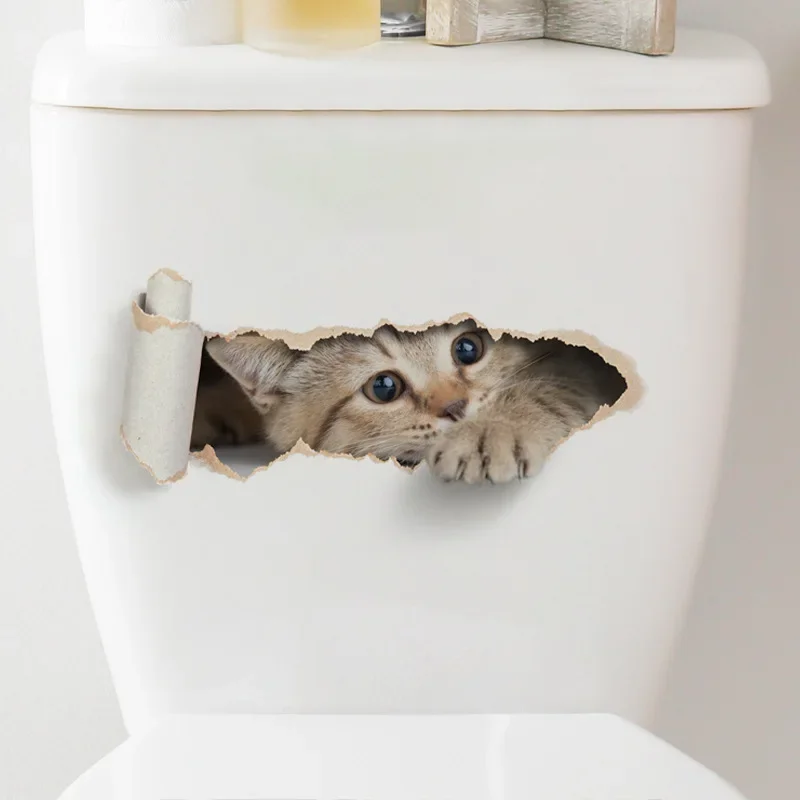 

Наклейка для унитаза MOONBIFFY Torn Peeping Kitten