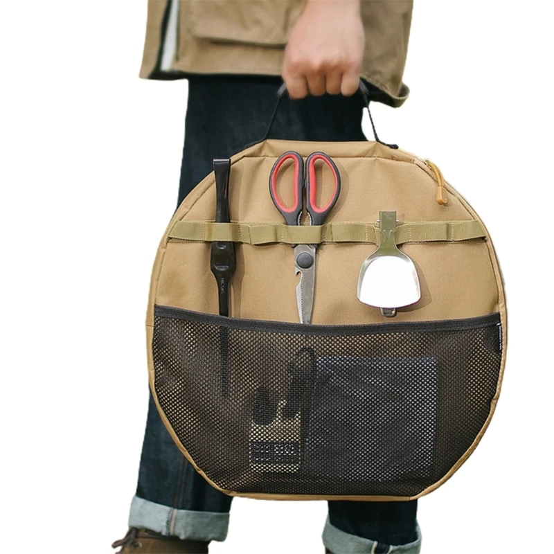 

Portable Grill Pan Storage Bag Large Capacity Cookware Frying Pan Organizers Barbecue Tray Carry Bag