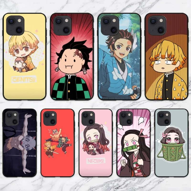 

Чехол для телефона с японским аниме для IPhone 14 13 12 11 XS X 8 7 6 Plus Mini Pro Max SE 2022, мягкий черный чехол для телефона