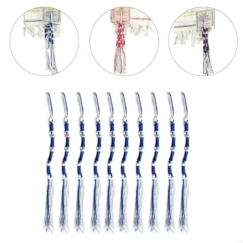 10 шт. Кисточки для талит синие и белые |