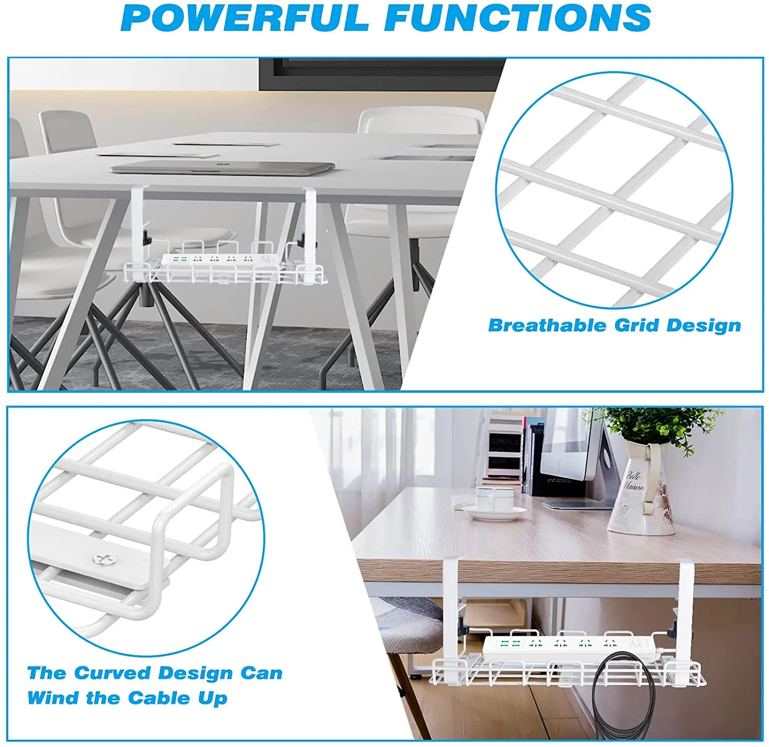 Управление кабелями под настольным лотком органайзер для шнура 15 75 дюйма столом
