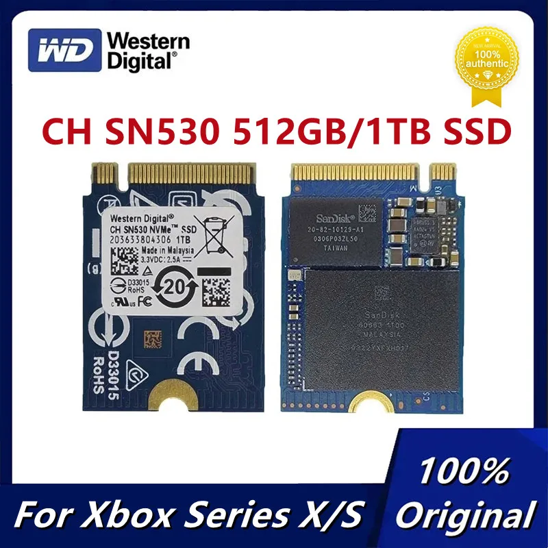 

Для Xbox серии X/S расширенные игры Western Digital WD CH SN530 1 ТБ 512 ГБ 2230 SSD PCIE 4.0X2 2230 твердотельный накопитель SSD оригинал