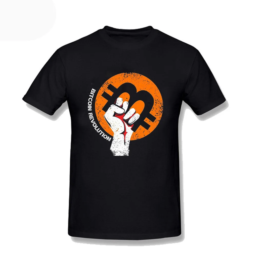 

Men's Crypto T-Shirts Bitcoin Cryptocurrency Btc Blockchain Geek Bitcoin Revolution Black Short Sleeve Cotton Tshirts Plus Size